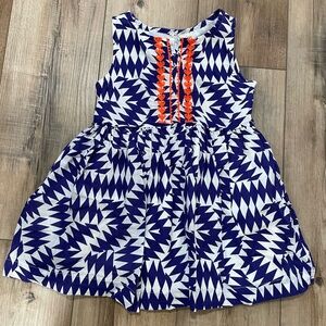 Crewcuts Navy and White Zigzag dress toddler size 4